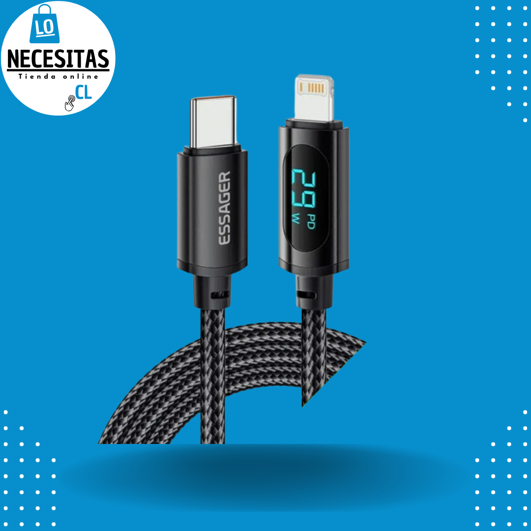 Cable de carga rápida para iphone con conexiones USB-C a Lightning de 1 metro de largo