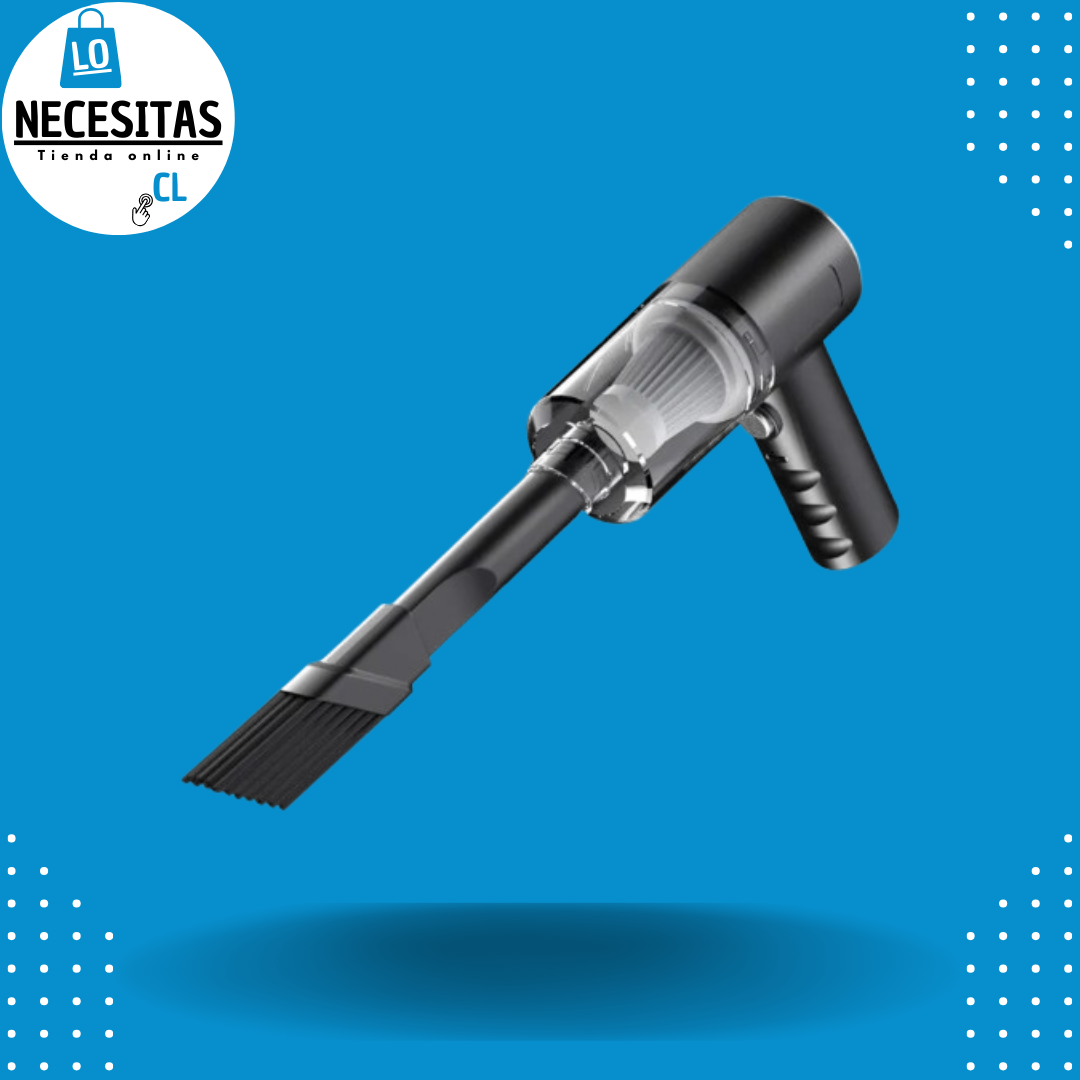 Mini aspiradora inalámbrica recargable mediante USB, especial para mantenerla en tu automóvil o espacio de trabajo. No apta para su uso sobre líquidos.