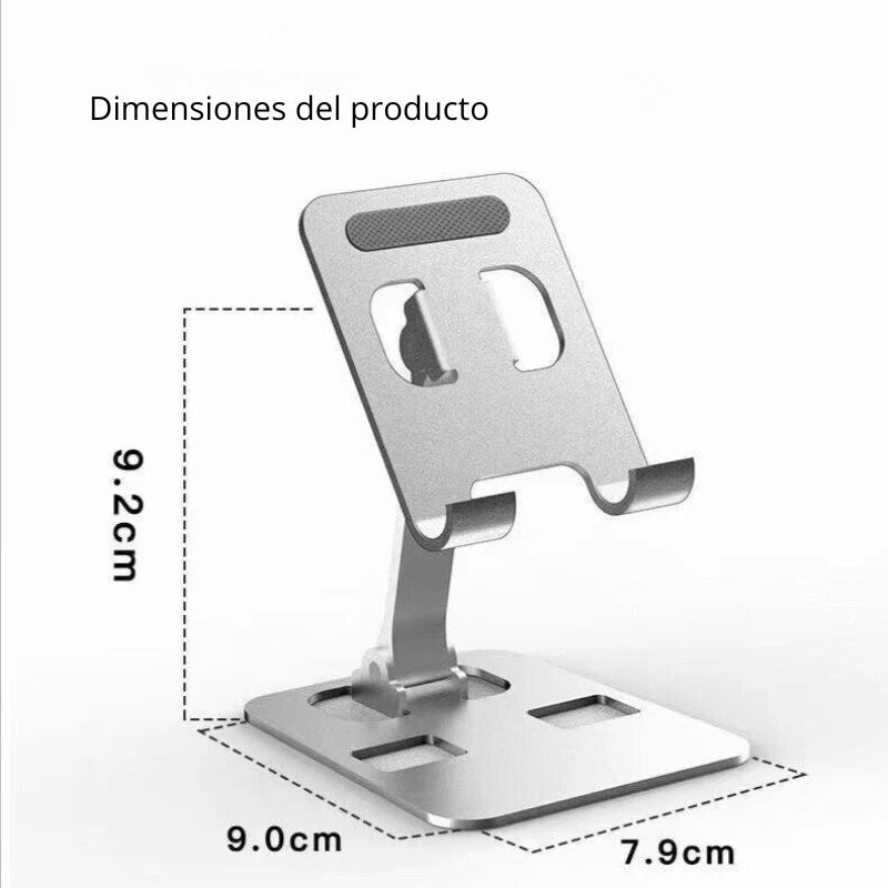 Soporte Universal de Aluminio Plegable y Ajustable para Tablet, iPad y celulares