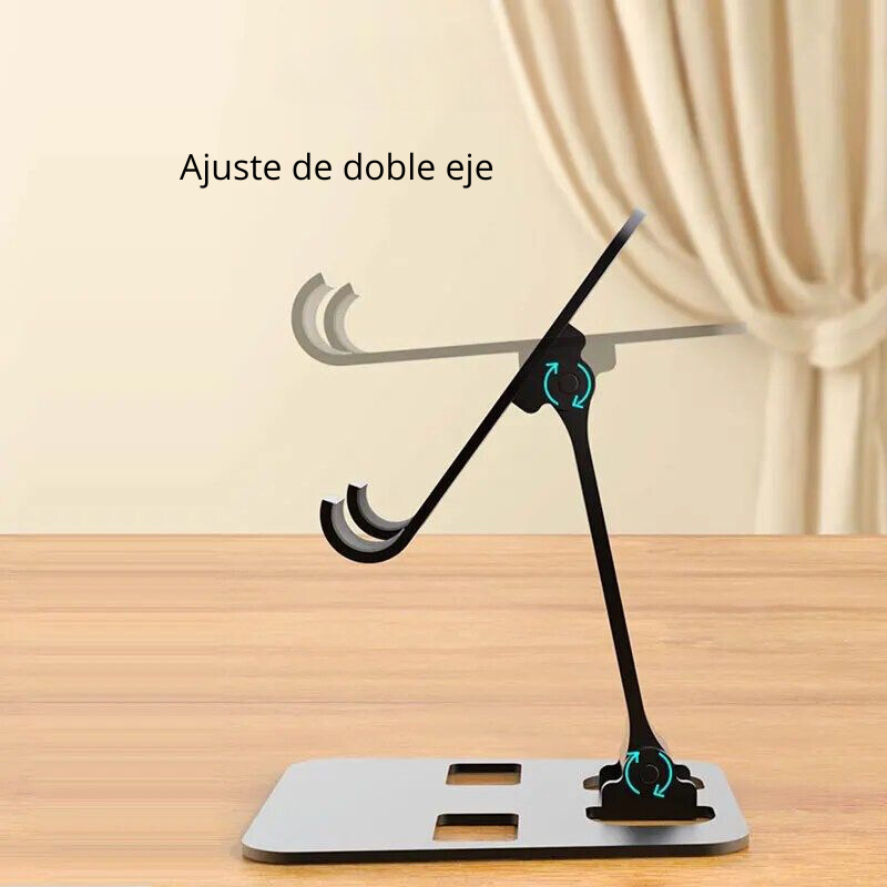 Soporte Universal de Aluminio Plegable y Ajustable para Tablet, iPad y celulares