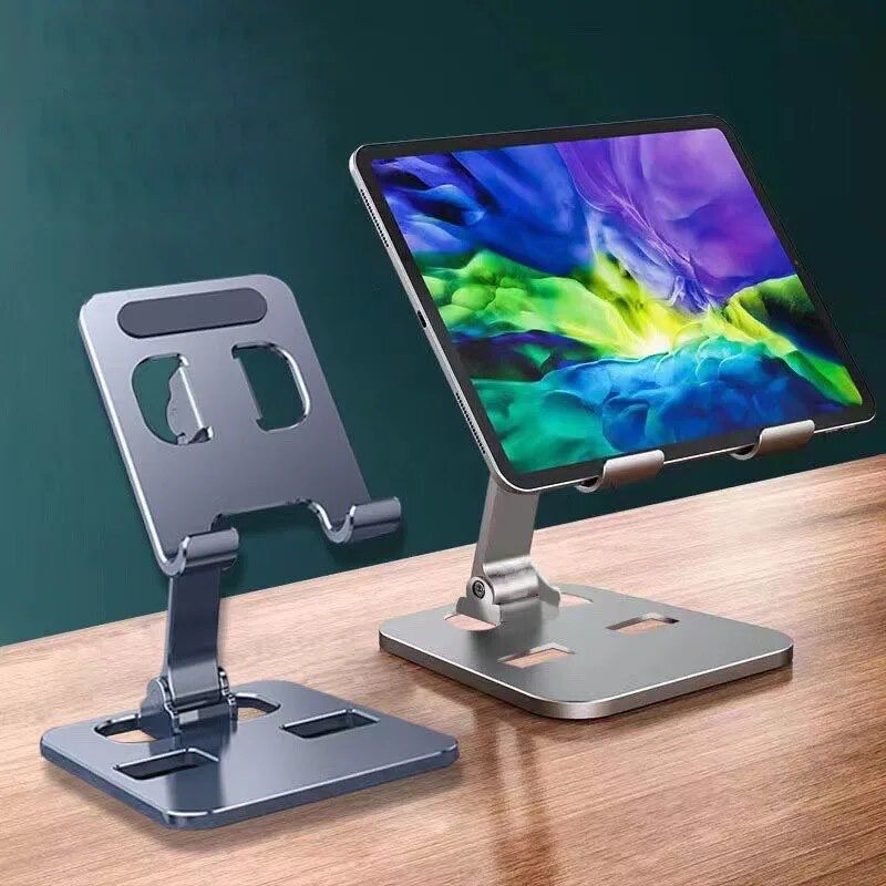 Soporte Universal de Aluminio Plegable y Ajustable para Tablet, iPad y celulares