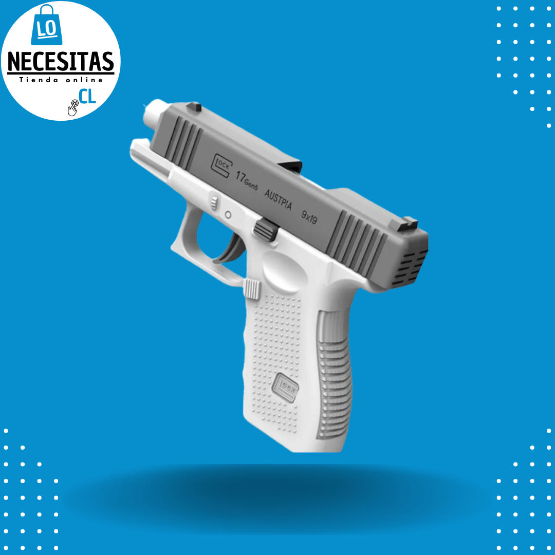 Pistola de juguete lanza agua automática de largo alcance tipo glock. 