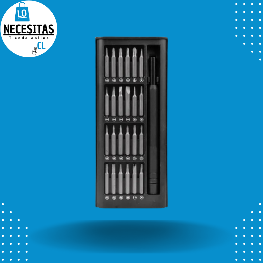 Set de destornillador magnético 24 piezas en 1. Ideal para desarmaduría y ajustes de objetos pequeños